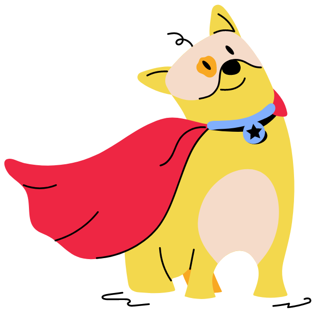 Chien avec la tête dans une boîte